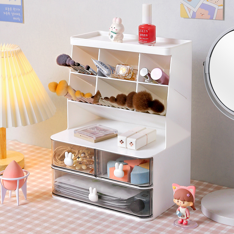 斜插式笔筒学生写字台书桌u文具收纳盒大容量办公室桌面杂物置物 - 图1