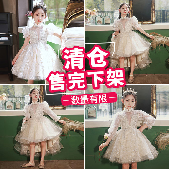 钢琴演奏礼服女童轻奢小众高端儿童小主持人花童生日公主裙演出服