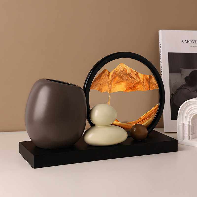 贝汉美时来运转流沙画创意笔筒办公室桌高级感酒柜装饰品摆件,淘宝优惠券,粉丝福利购,淘宝优惠卷