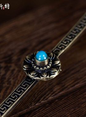 护摩勺 西藏铜做旧火供勺 水陆供香薰用品金刚勺香道香粉勺勺子