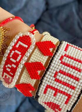 。Rice Bead Brlet female retro Bohemian tassel versatile lov