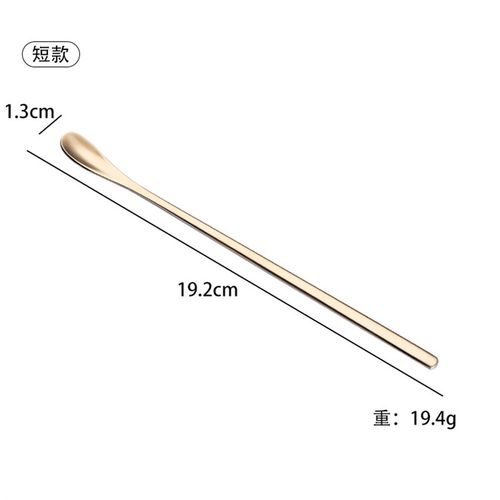 日式304不锈钢咖啡勺长柄甜品冰勺金色创意加厚搅拌勺马克杯勺子 - 图1