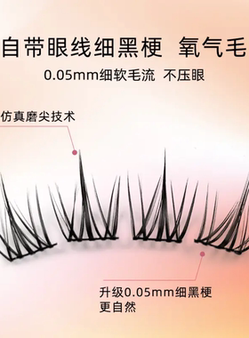 xiaoemo/小恶魔纯欲太阳花懒人款朵假睫毛柔软自然工具上镜假睫毛