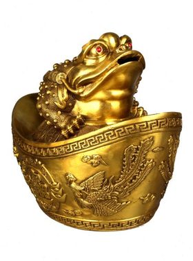 铜元宝摆件纯铜元宝存钱罐金元宝摆件铜金蟾龙凤元宝摆件