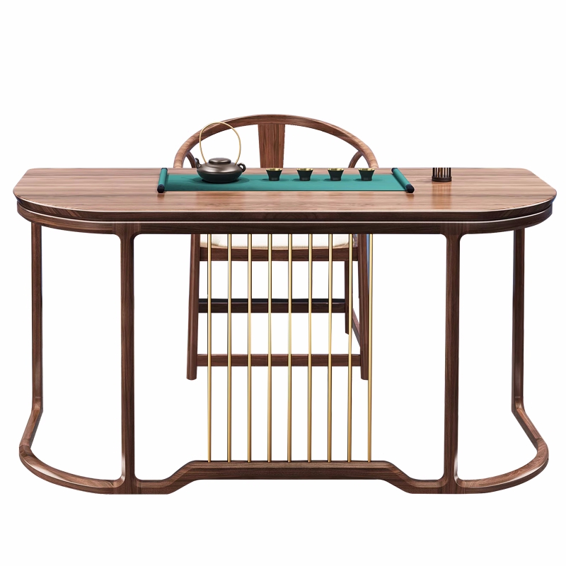 新中式茶桌d椅组合带烧水壶一体禅意功夫茶台简约实木茶几轻奢茶 - 图2