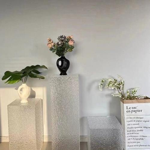 石头纹亚克力展示台底座装饰品流水台橱窗陈列台置物摆台模特地台 - 图1