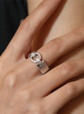 定制浮力S925银意大B利精工圆环拼接豆豆戒指女