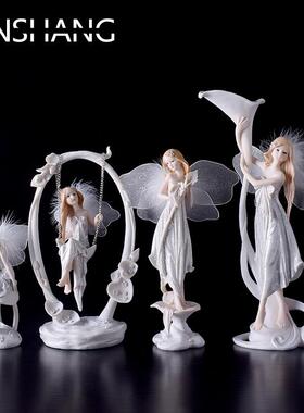 欧式花仙子美女天使摆件树脂家居饰品创意女孩儿童生日结婚礼物