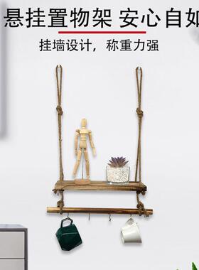 【新家的100个快递】ins风木板置物架入户玄关创意墙面装饰背景墙