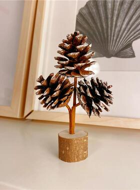 森系松果摆件艺术品装饰创意手工diy天然干果花束松塔幼儿园环创