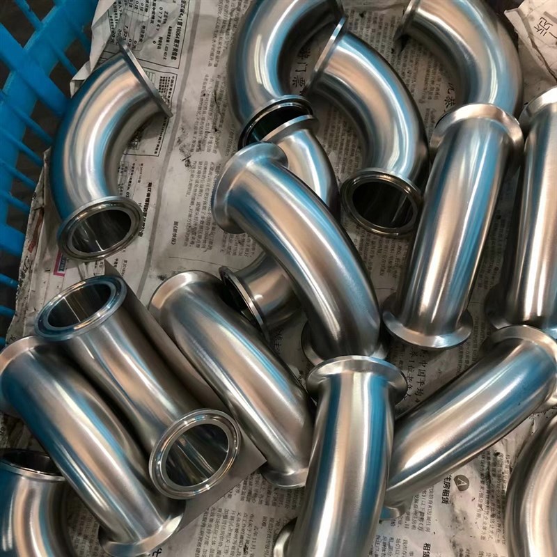 304 316L 不锈钢卫生级90度快装弯头卡箍TC式卡盘弯管直角接头 - 图2