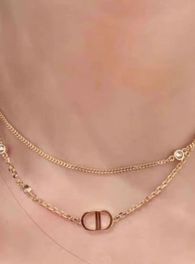 莫桑钻点钻CD字母星星双层手链女2024年新款轻奢小众精致手串手饰