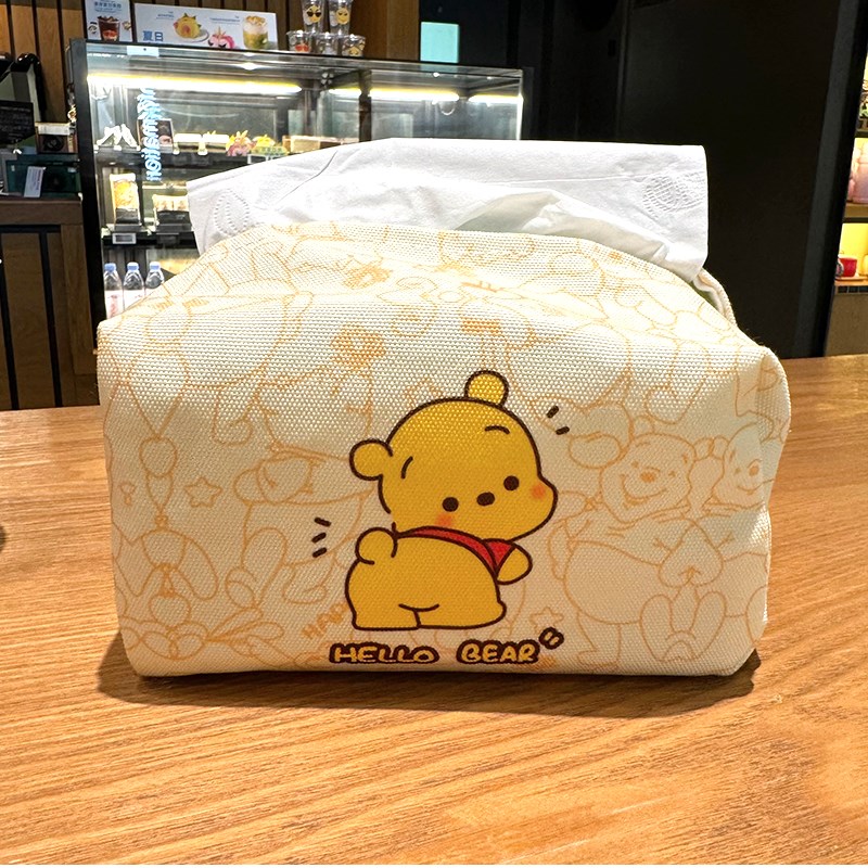 帆布纸巾盒车载挂l式扶手箱车用绑带收纳抽纸盒客厅床头柜可爱卡 - 图2