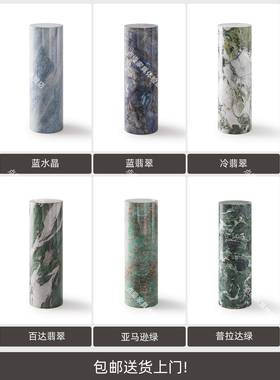 圆形立柱大理石摆件底座客厅落地高低展示台装饰墩子高端花架玄关