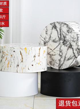 暴力熊底座摆件增高台圆形轻奢展台模特地台圆柱展示台直播间站台