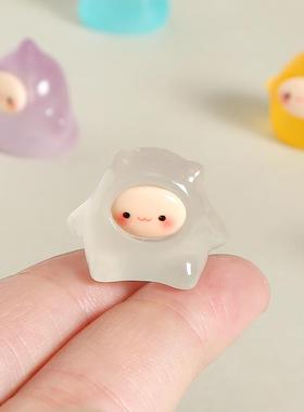 卡通夜光小精灵果冻娃娃潮玩礼物装饰品树脂车载桌面摆件稳定情绪