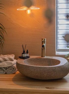 掬涵户外庭院仿石洗手盆洗手池台立柱室外水槽鹅卵石创意拖把池