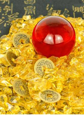 大号转运鸿运珠开业鸿运当头红色水晶球百福缸祝福摆件百福缸招财