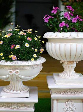 罗马柱装饰摆饰欧式花园庭院子婚庆展示台石膏户外花盆花架底座
