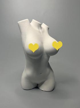 极简女性躯干雕塑石膏桌面艺术装饰小摆件小众高级生日礼物扩香石