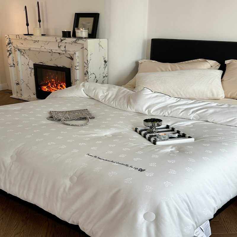 轻奢60支全棉蝴蝶结提花蚕丝雪绒柔软舒适春秋被加厚冬被双人被芯,淘宝优惠券,粉丝福利购,淘宝优惠卷