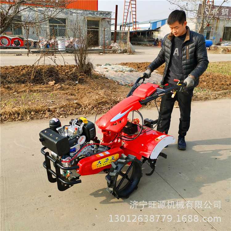 Portable 7.5 HP rotary tiller, household furrow plow, four-wheel drive diesel micro tiller