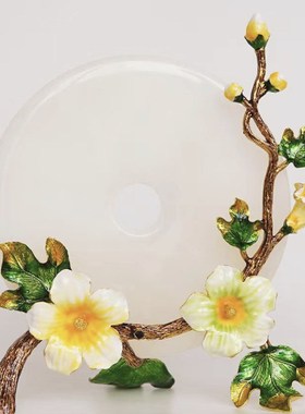 人生如意摆件轻奢高档玉石平安扣客厅玄关M酒柜装饰品乔迁新居礼