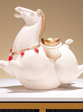 马到成功马上有钱摆件客厅v电视柜办公室酒柜装饰乔迁新居开业礼