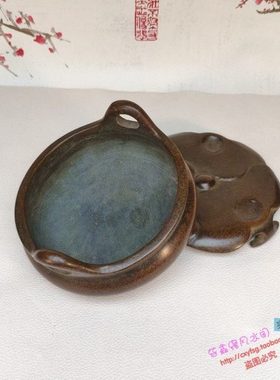 仿古纯铜盘香炉 带座桥耳三足薰香炉 室内家用供奉佛工艺品宣德炉