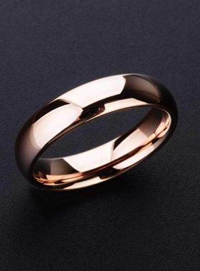 男士戒指情侣对戒玫瑰金婚戒钨金不掉色k金钨钢素圈指环女尾戒潮