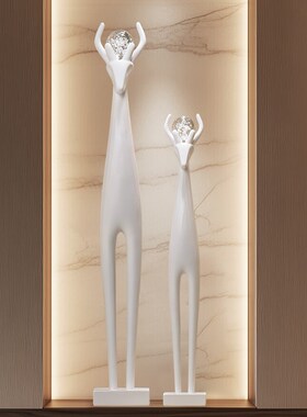 艺术鹿大摆件h入户玄关旺宅家居装饰客厅电视柜瘦细长竖高级工艺