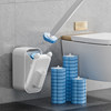 Disposable toilet brush, household no-dead-corner cleaning brush, wall-mounted cat-ear disposable sponge head toilet brush
