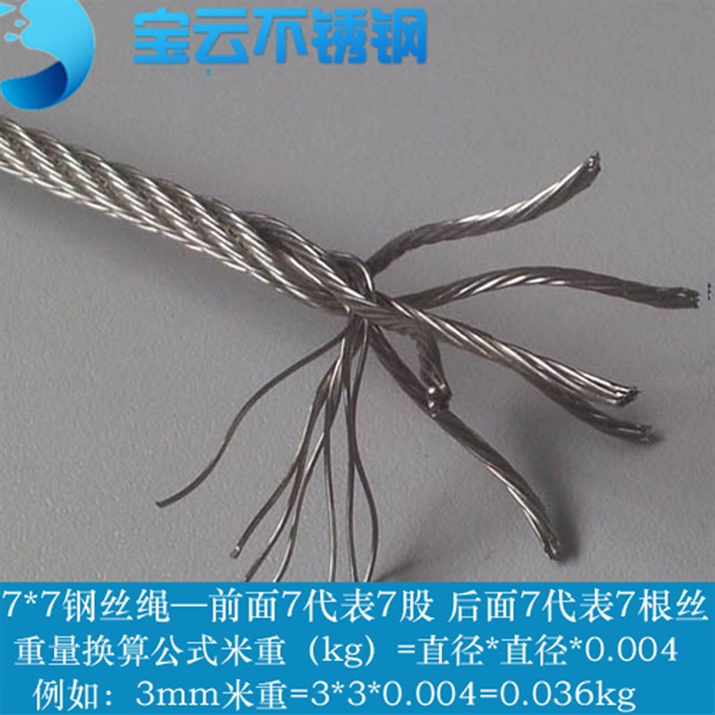 1*7单股不锈钢钢丝绳2.5mm不锈钢钢丝绳R厂家304规格型号 - 图2