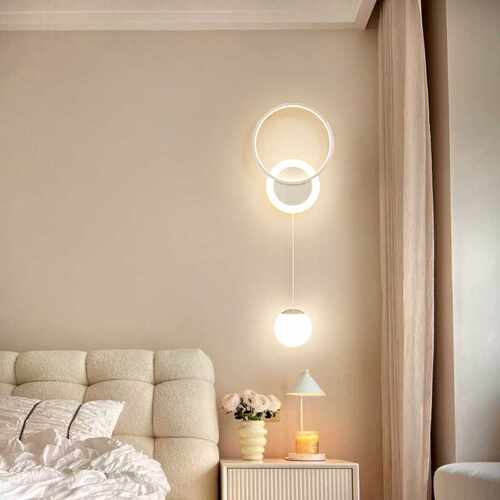 中山2026款led全光谱护眼卧室床头灯具创意奶油风客厅背景墙壁灯 - 图2