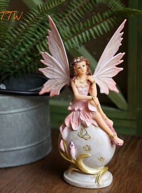 粉嫩小清新创意花仙子摆件客厅书房少女心房间装饰品礼物