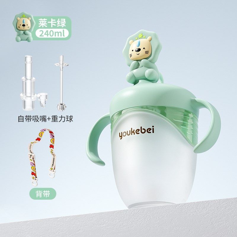 宝宝学饮杯婴儿6个月以上喝水杯1-2-3岁儿童水杯吸管奶瓶硅胶防摔,淘宝优惠券,粉丝福利购,淘宝优惠卷