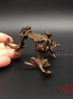 铜茶道壶座杯座盖置仿古三龙盖置铜雕座铜器茶具摆件铜雕铜香台