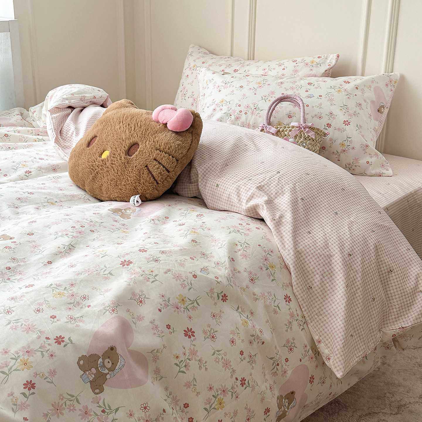 小碎花纯棉床上四件套少女心全棉床单被套学生宿舍三件套家用套件,淘宝优惠券,粉丝福利购,淘宝优惠卷