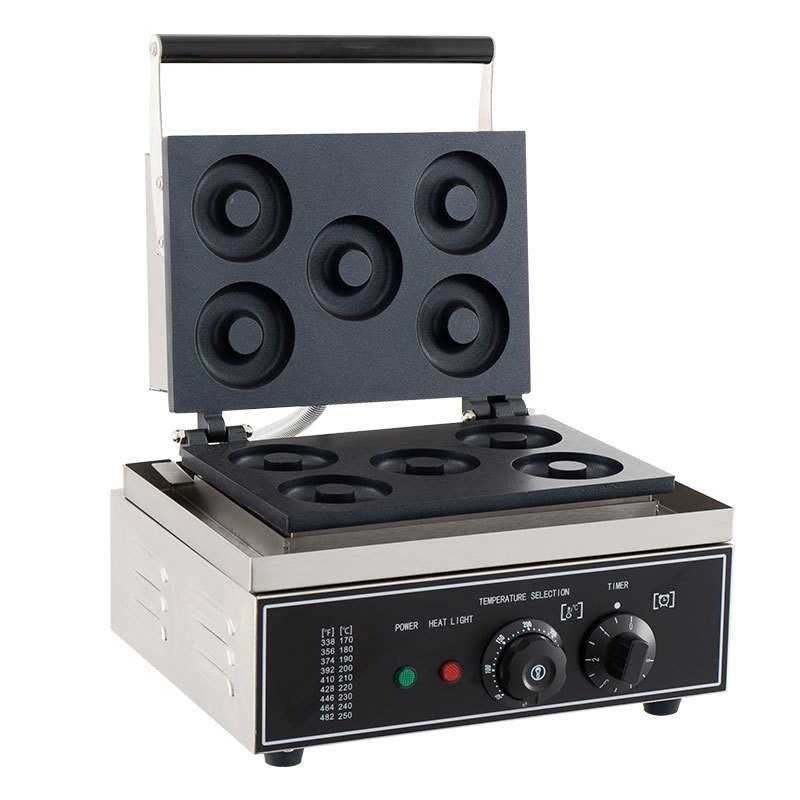 Factory commercial donut machine electric heating round crispy crispy machine double-sided heating baking pancake machine cross-border supply
