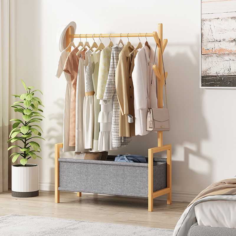 衣帽架卧室家用落地床头挂衣服的架子立式可储物晾衣架室内挂包架 - 图2