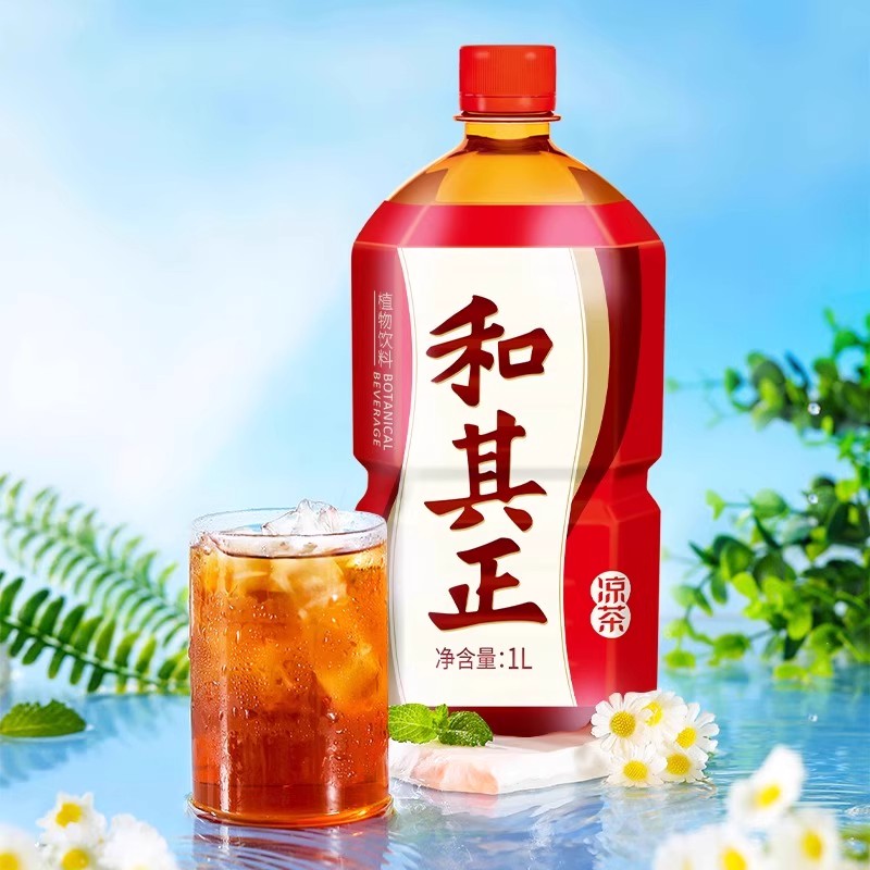 和其正凉茶1L*12瓶整箱清热解腻草本植物饮料旅游聚餐饮品特价批 - 图0