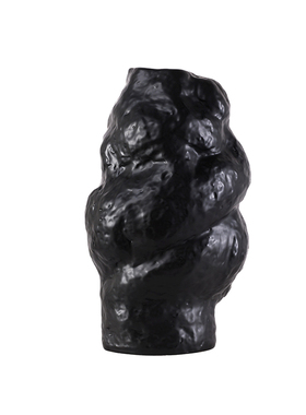 极简约软装样板房间家居客厅销售D中心黑色陶瓷异形大花器花瓶