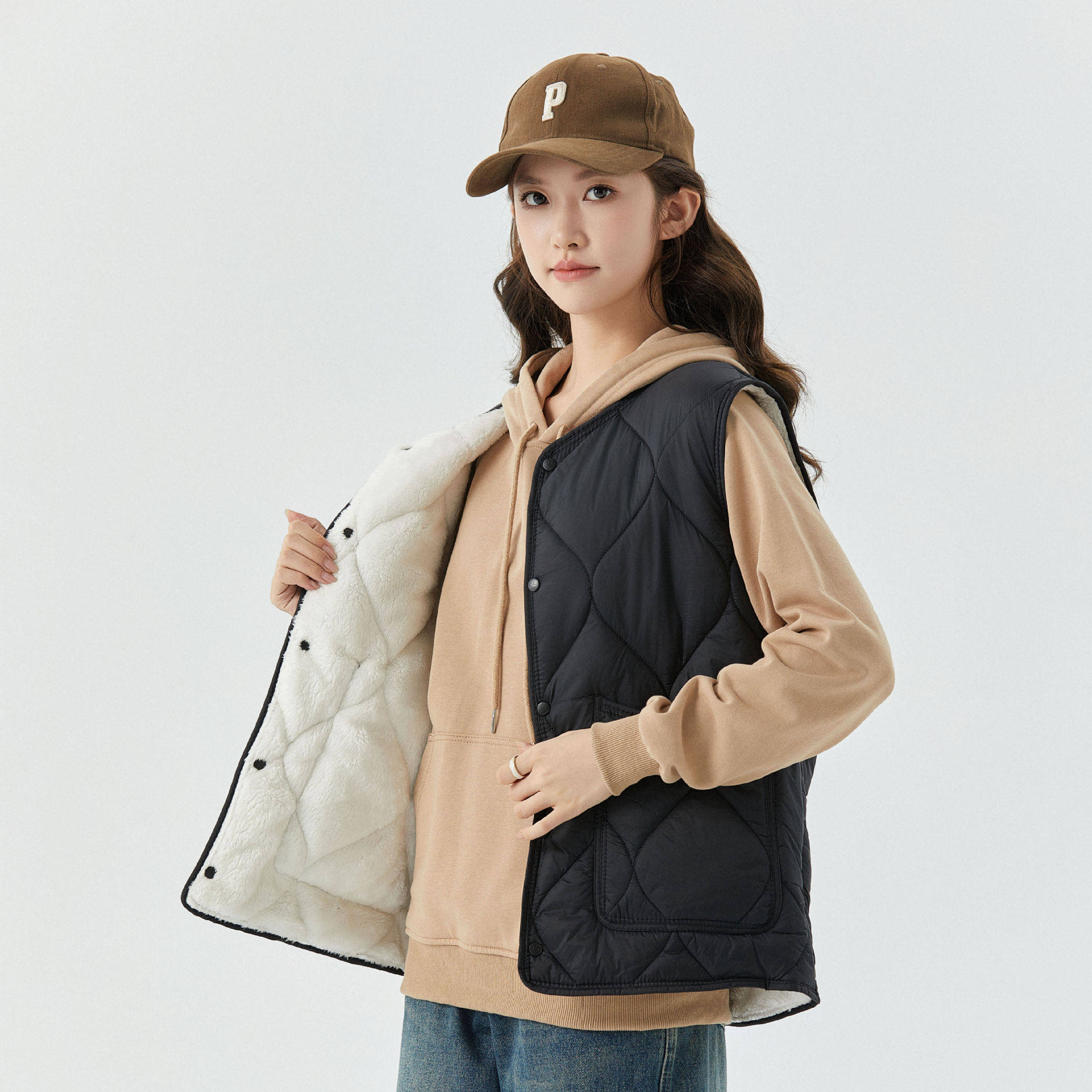 女士棉马甲保暖加大加厚加绒内搭坎肩羊羔绒奶奶老人休闲外穿背心,淘宝优惠券,粉丝福利购,淘宝优惠卷