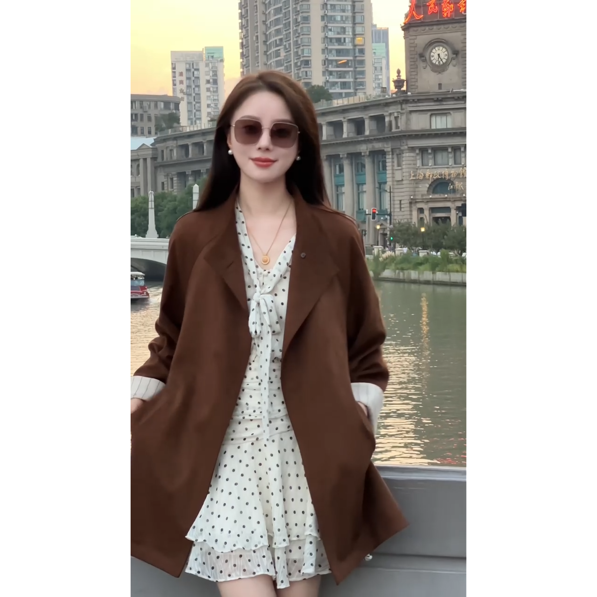 艾文文IRIS波点裙2026新款秋季女装经典时尚长袖百搭内搭连衣裙,淘宝优惠券,粉丝福利购,淘宝优惠卷