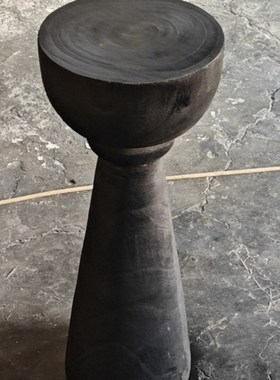 实木罗马柱形花架民宿侘寂风客厅落地大摆件O泡桐木阳台落地置物