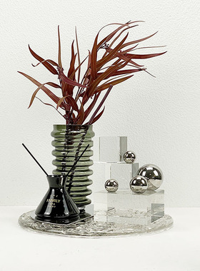 现代简约欧式轻j奢水晶几何体星球摆件样板房售楼处软装饰品