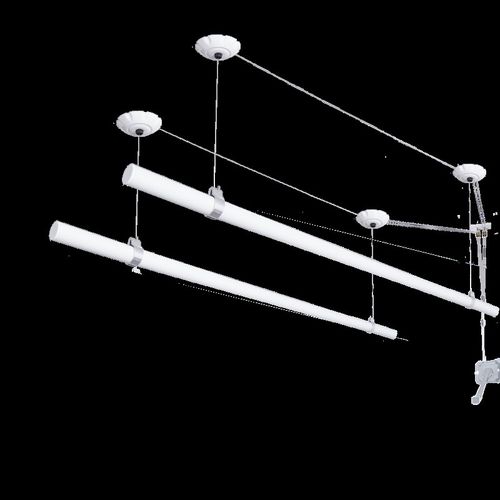 白色手动家用手摇晾衣架阳台y升降晾衣杆单双杆顶装晒衣架凉衣神 - 图3