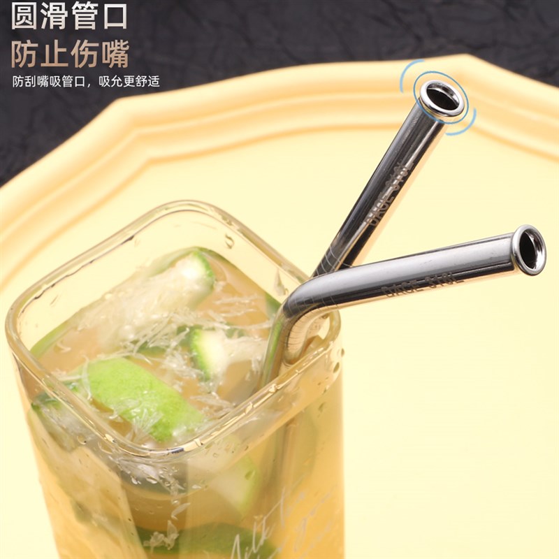 可刻字 防刮舌316L不锈钢吸管28cm加长金属环保吸管环.保加长吸管 - 图3