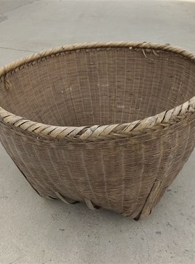 老竹编篮子老物件民俗收s藏手提篮筐农村旧篮筐农家乐复古怀旧装