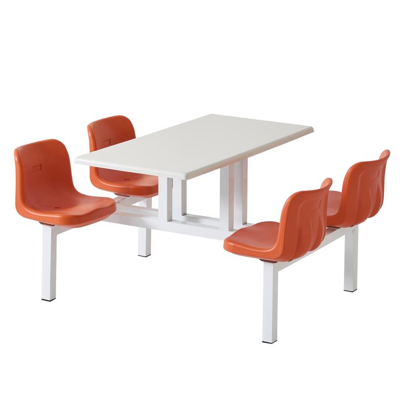 食堂连体餐桌椅工厂职工公司员工学校学生食堂4人6人位餐桌椅组合 - 图3